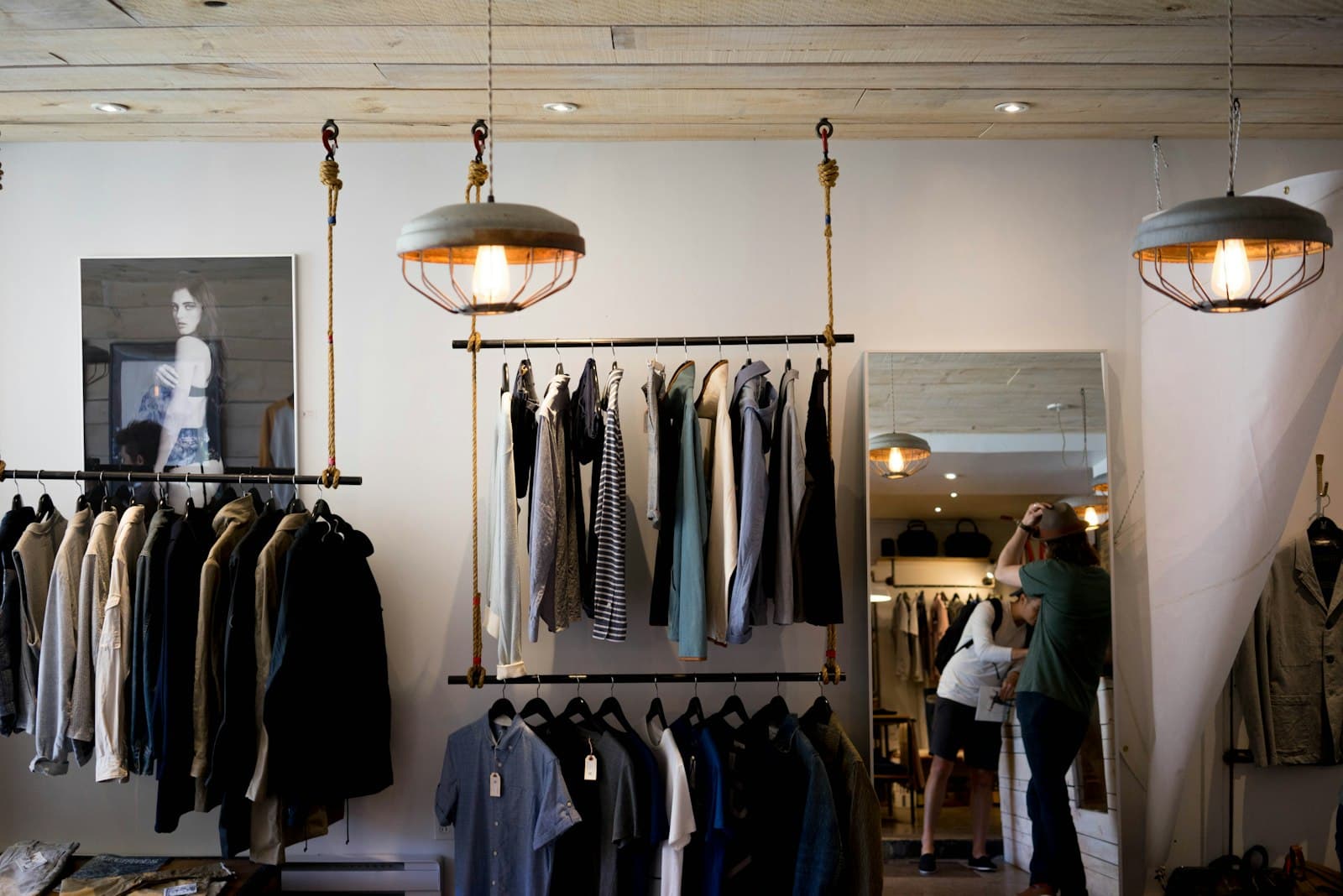Retail store floor where loss-prevention cameras and staff oversight matter